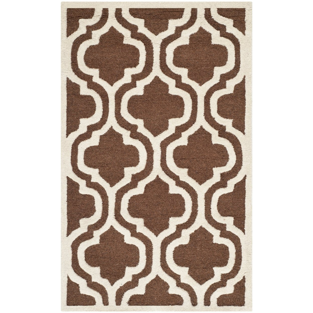 SAFAVIEH Cambridge CAM132H Dark Brown / Ivory Rug Image 1