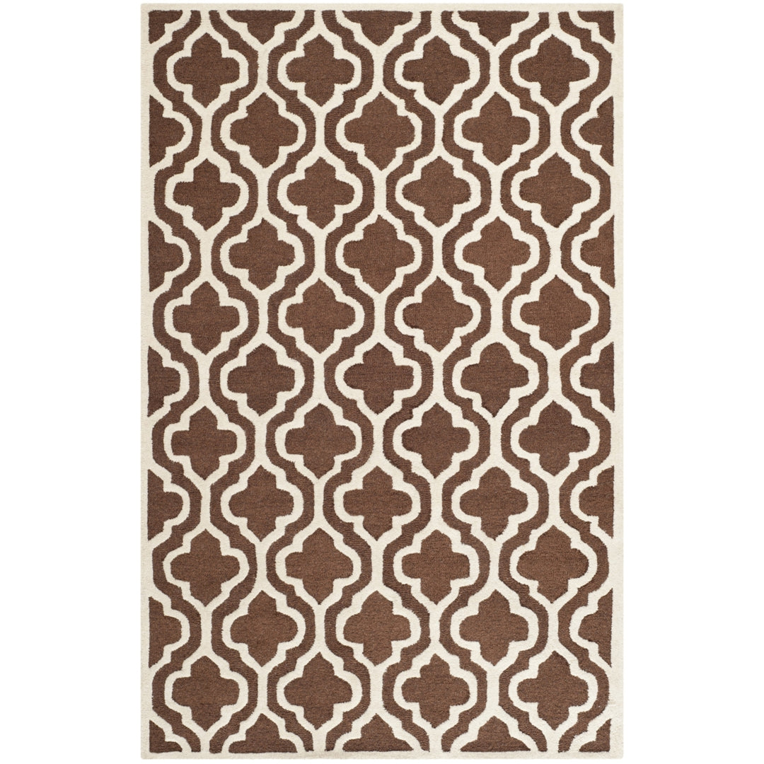 SAFAVIEH Cambridge CAM132H Dark Brown / Ivory Rug Image 1