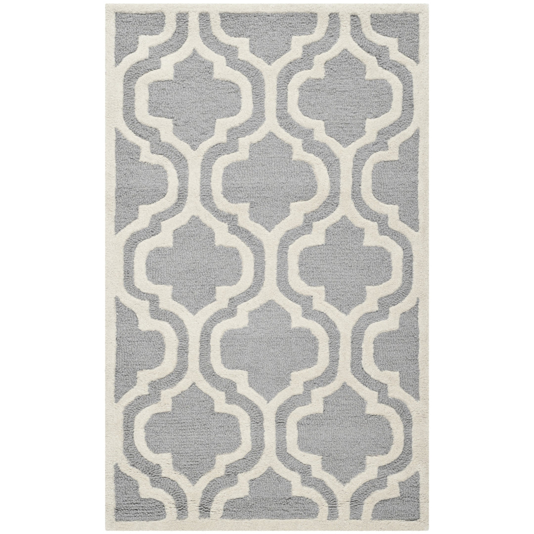 SAFAVIEH Cambridge CAM132D Handmade Silver /Ivory Rug Image 8