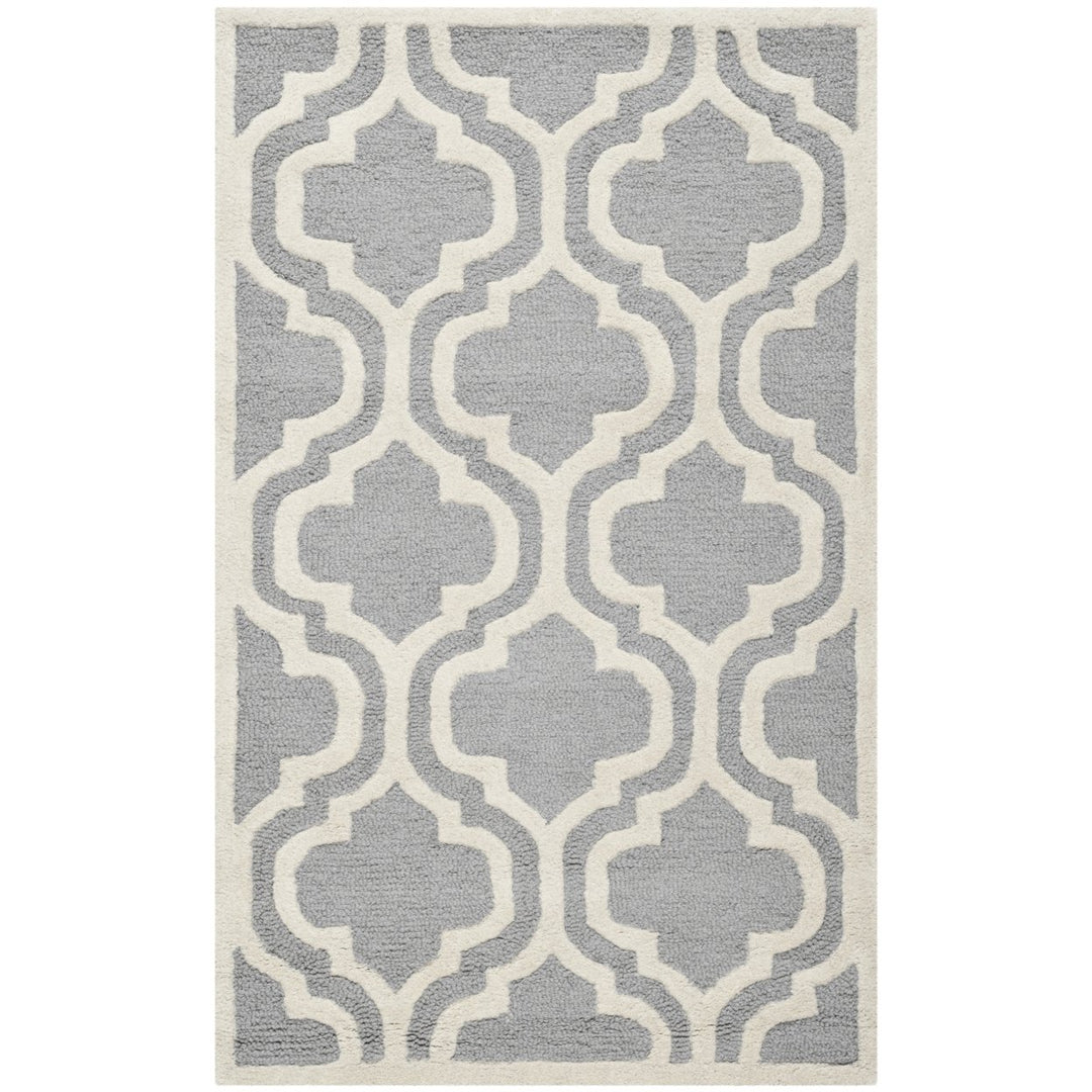 SAFAVIEH Cambridge CAM132D Handmade Silver /Ivory Rug Image 1