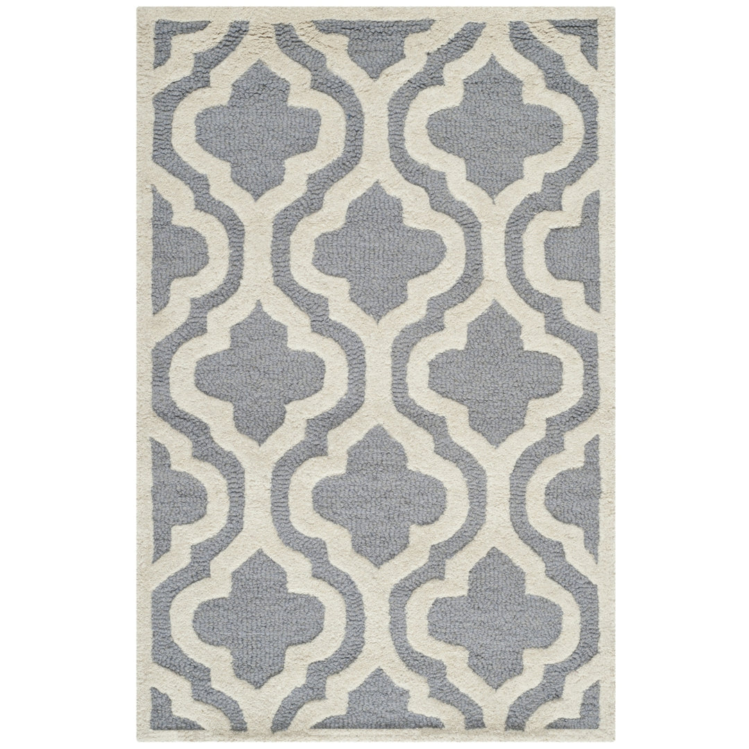 SAFAVIEH Cambridge CAM132D Handmade Silver /Ivory Rug Image 9