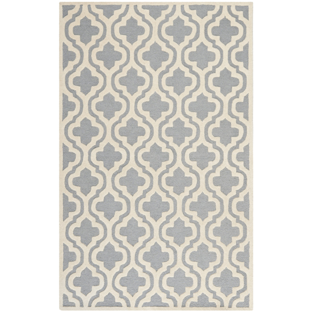 SAFAVIEH Cambridge CAM132D Handmade Silver /Ivory Rug Image 10