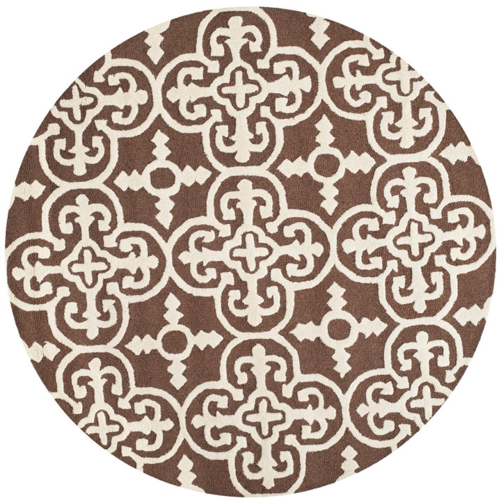 SAFAVIEH Cambridge CAM133H Dark Brown / Ivory Rug Image 4