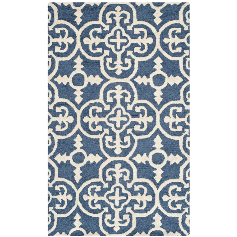 SAFAVIEH Cambridge CAM133G Handmade Navy / Ivory Rug Image 2