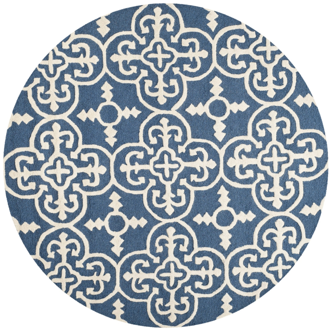 SAFAVIEH Cambridge CAM133G Handmade Navy / Ivory Rug Image 6