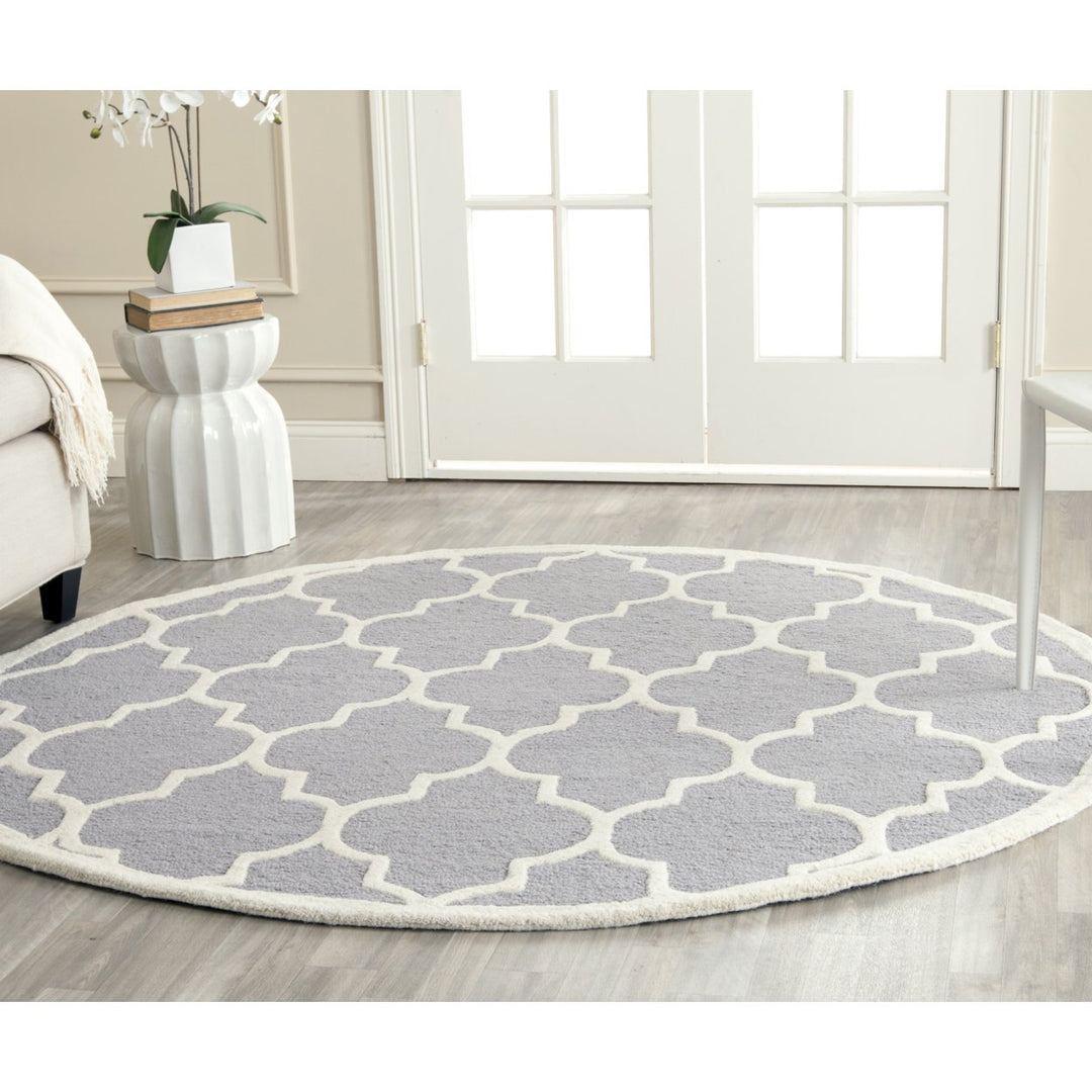 SAFAVIEH Cambridge CAM134D Handmade Silver /Ivory Rug Image 2