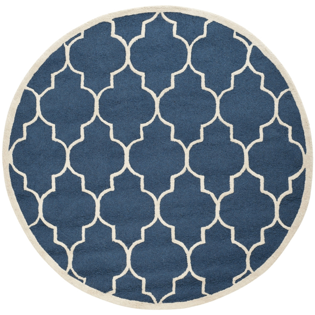 SAFAVIEH Cambridge CAM134G Handmade Navy / Ivory Rug Image 4