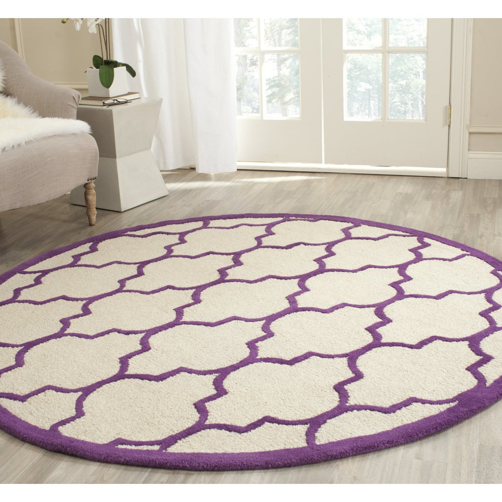 SAFAVIEH Cambridge CAM134V Handmade Ivory /Purple Rug Image 2