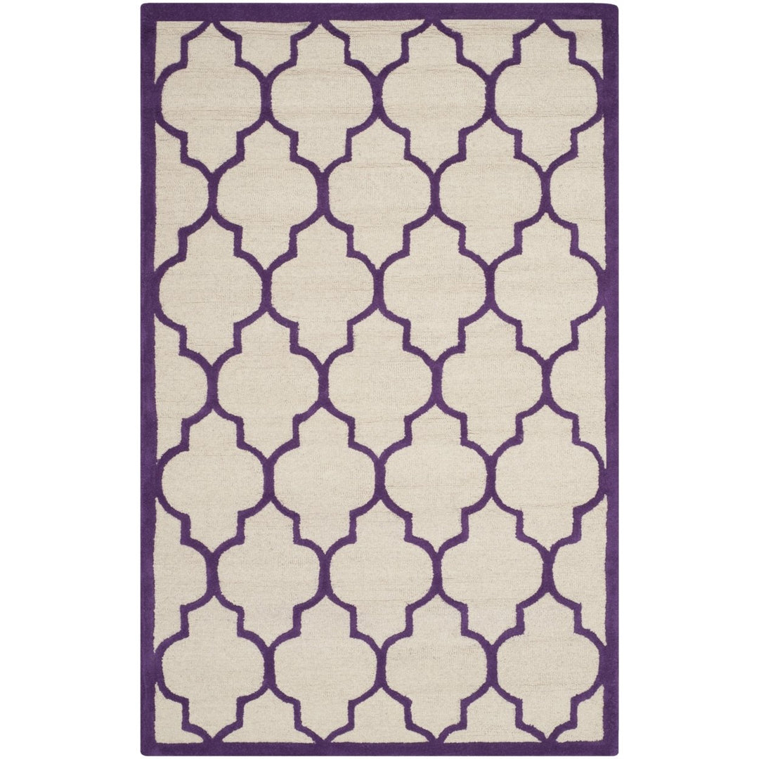 SAFAVIEH Cambridge CAM134V Handmade Ivory /Purple Rug Image 1