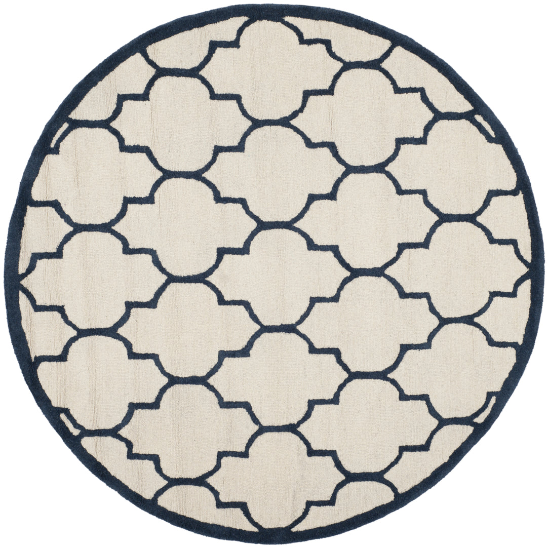 SAFAVIEH Cambridge CAM134Z Handmade Ivory / Navy Rug Image 4