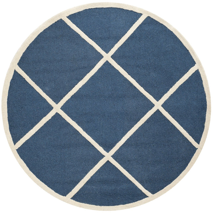 SAFAVIEH Cambridge CAM136G Handmade Navy / Ivory Rug Image 4