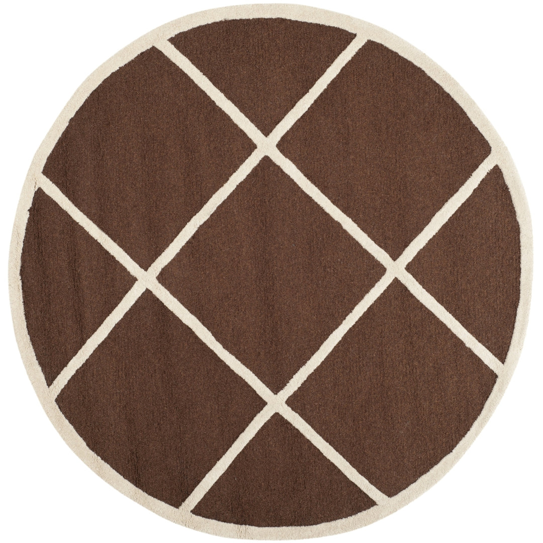 SAFAVIEH Cambridge CAM136H Dark Brown / Ivory Rug Image 4