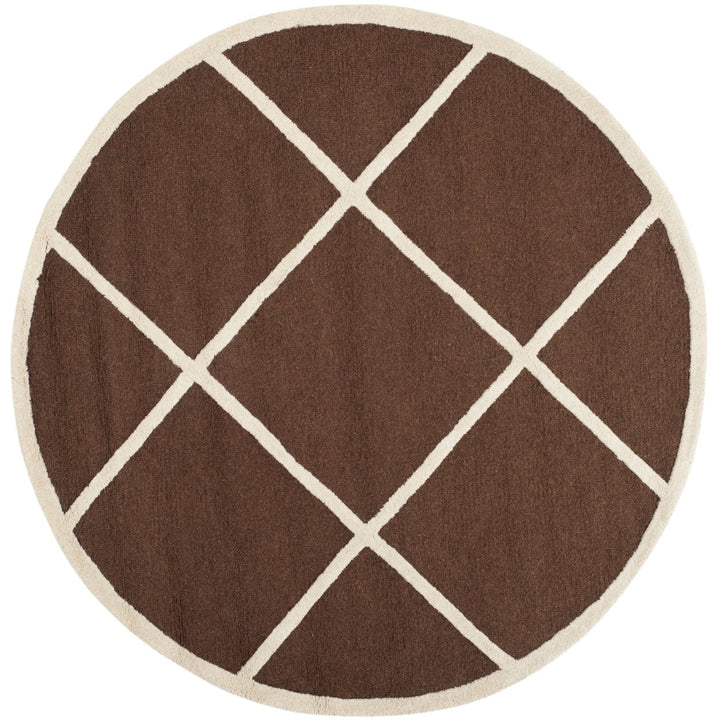 SAFAVIEH Cambridge CAM136H Dark Brown / Ivory Rug Image 1