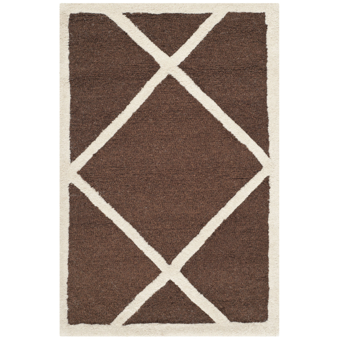 SAFAVIEH Cambridge CAM136H Dark Brown / Ivory Rug Image 8