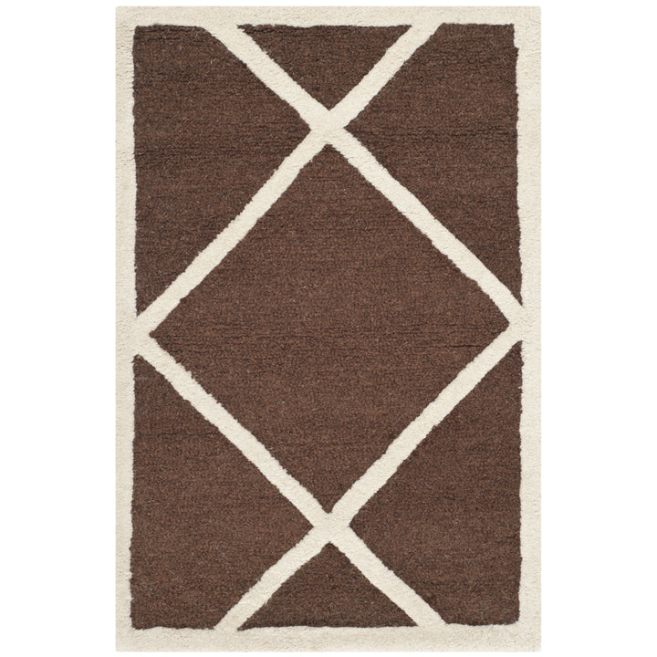 SAFAVIEH Cambridge CAM136H Dark Brown / Ivory Rug Image 1