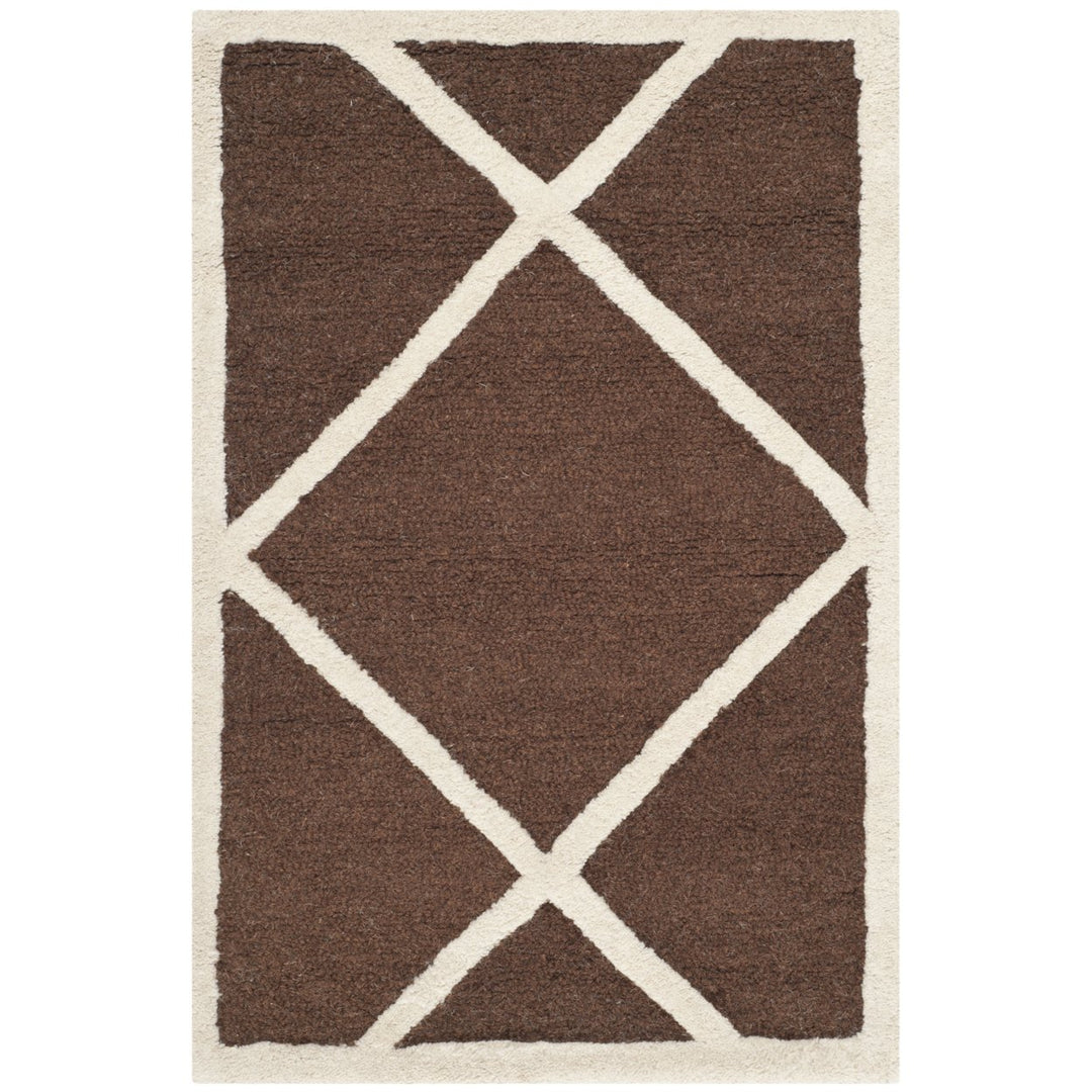 SAFAVIEH Cambridge CAM136H Dark Brown / Ivory Rug Image 1