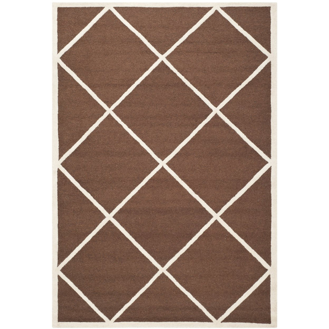 SAFAVIEH Cambridge CAM136H Dark Brown / Ivory Rug Image 1