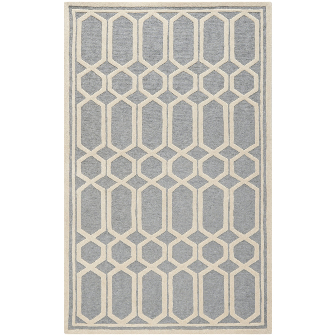 SAFAVIEH Cambridge CAM138D Handmade Silver /Ivory Rug Image 1