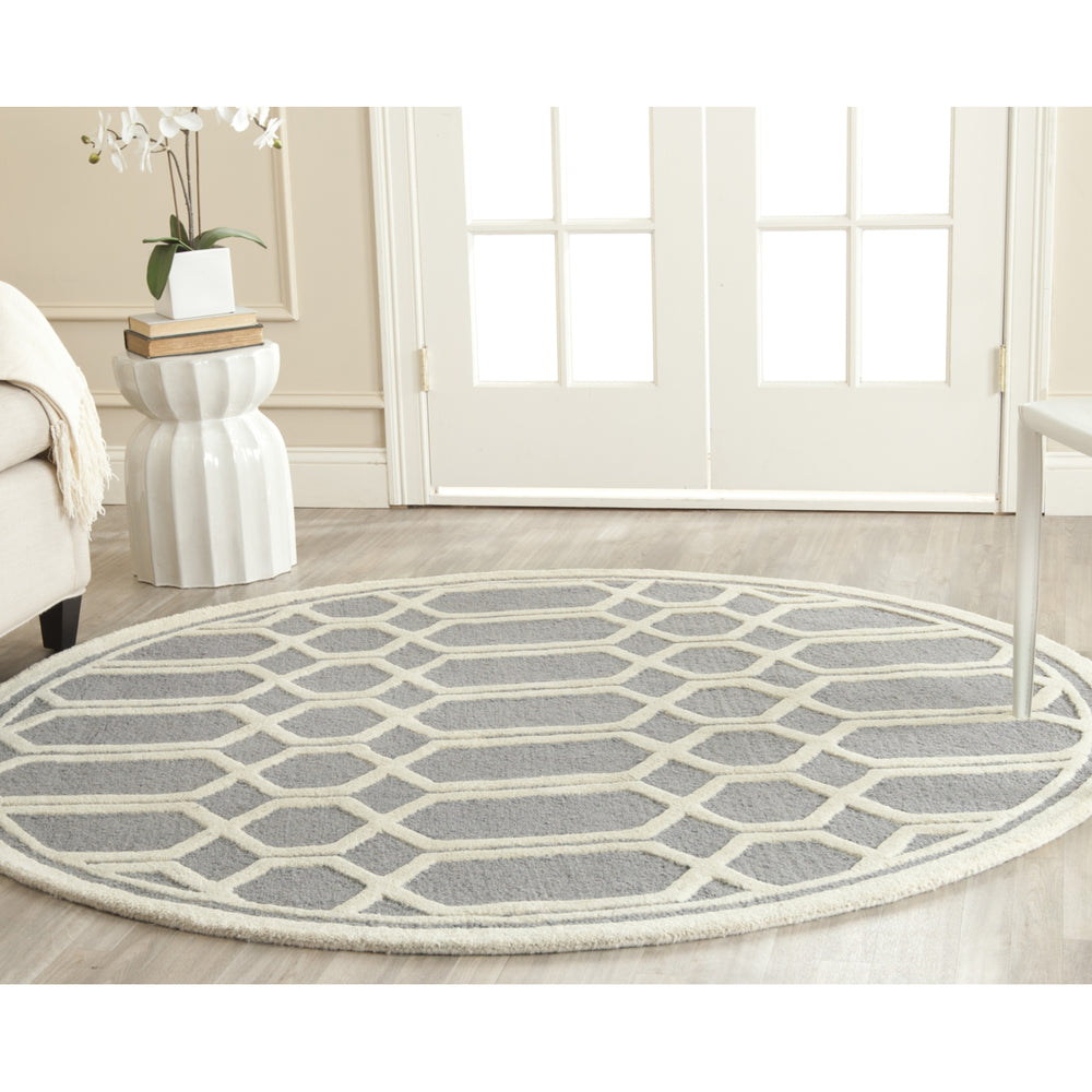 SAFAVIEH Cambridge CAM138D Handmade Silver /Ivory Rug Image 2