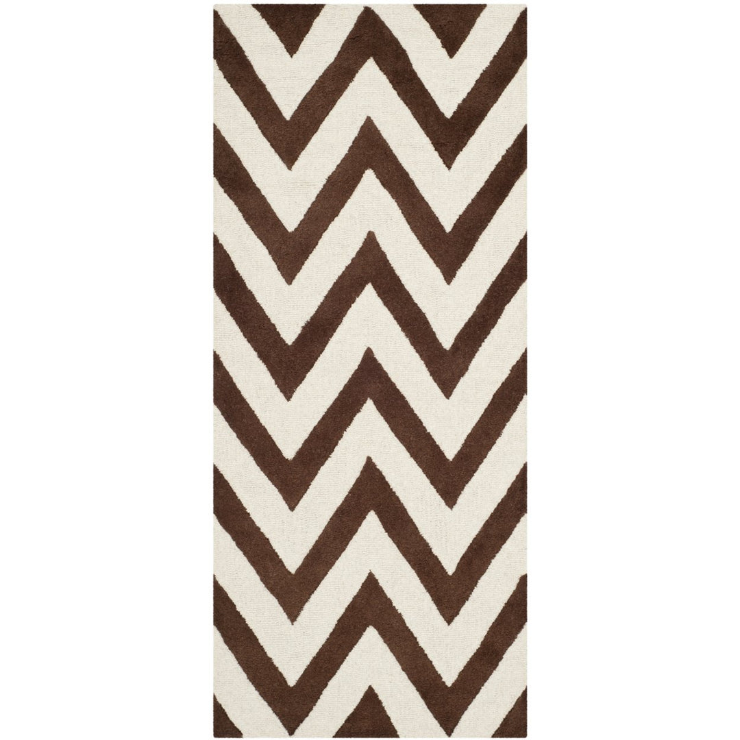 SAFAVIEH Cambridge CAM139H Dark Brown / Ivory Rug Image 1