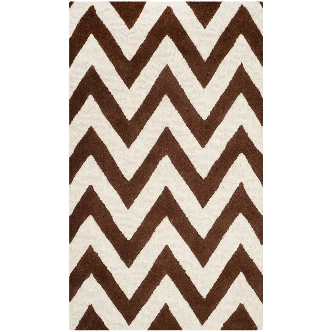 SAFAVIEH Cambridge CAM139H Dark Brown / Ivory Rug Image 1