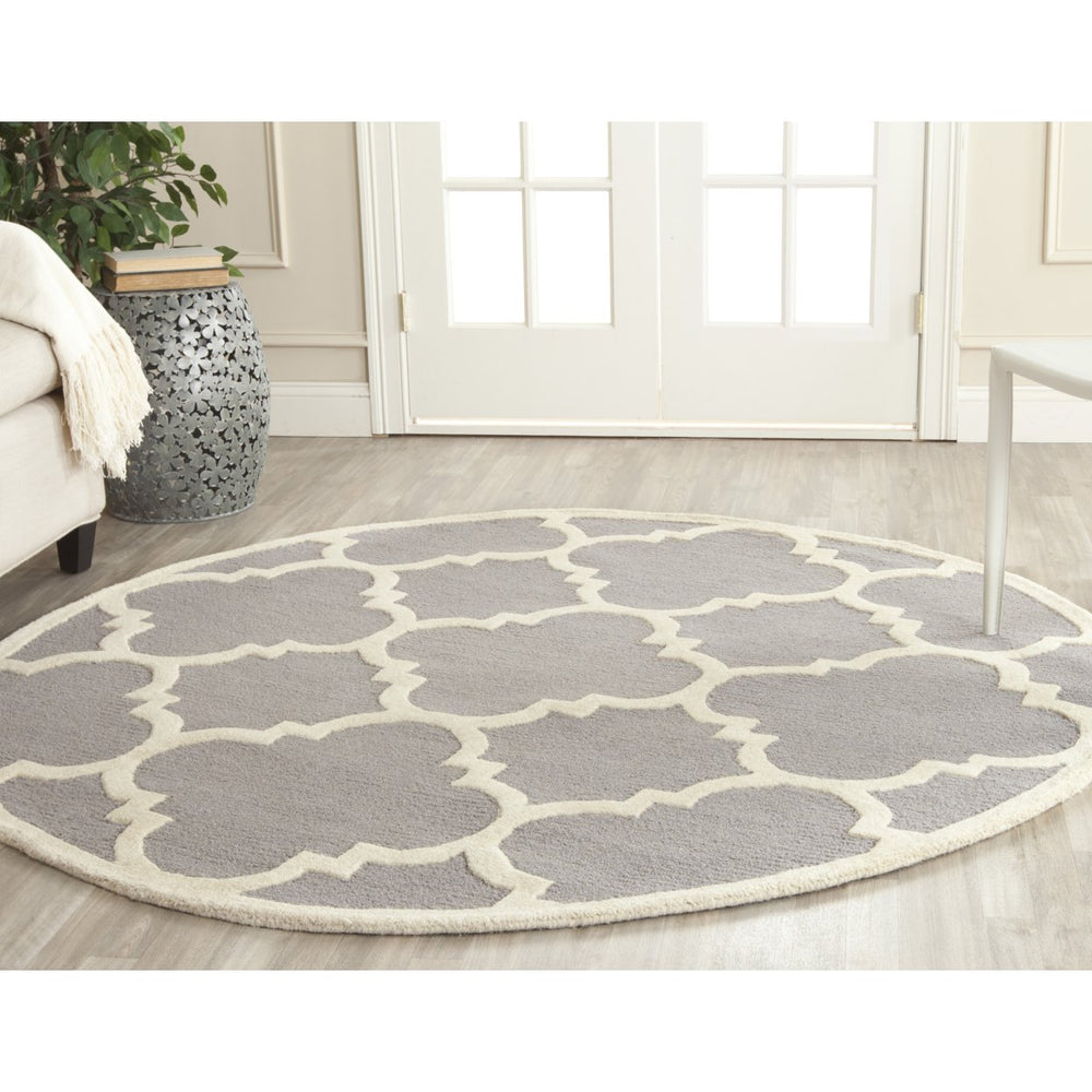 SAFAVIEH Cambridge CAM140D Handmade Silver /Ivory Rug Image 2