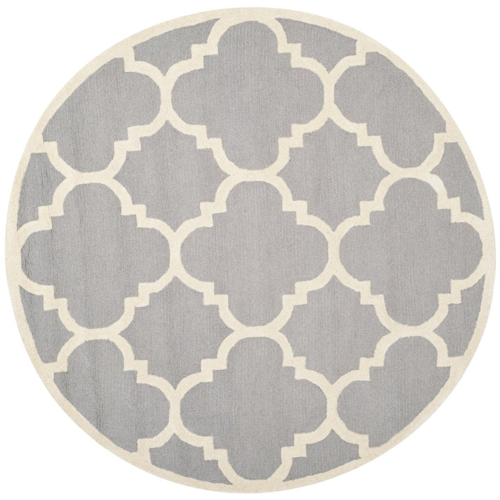 SAFAVIEH Cambridge CAM140D Handmade Silver /Ivory Rug Image 4