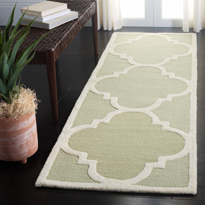 SAFAVIEH Cambridge CAM140B Light Green / Ivory Rug Image 11