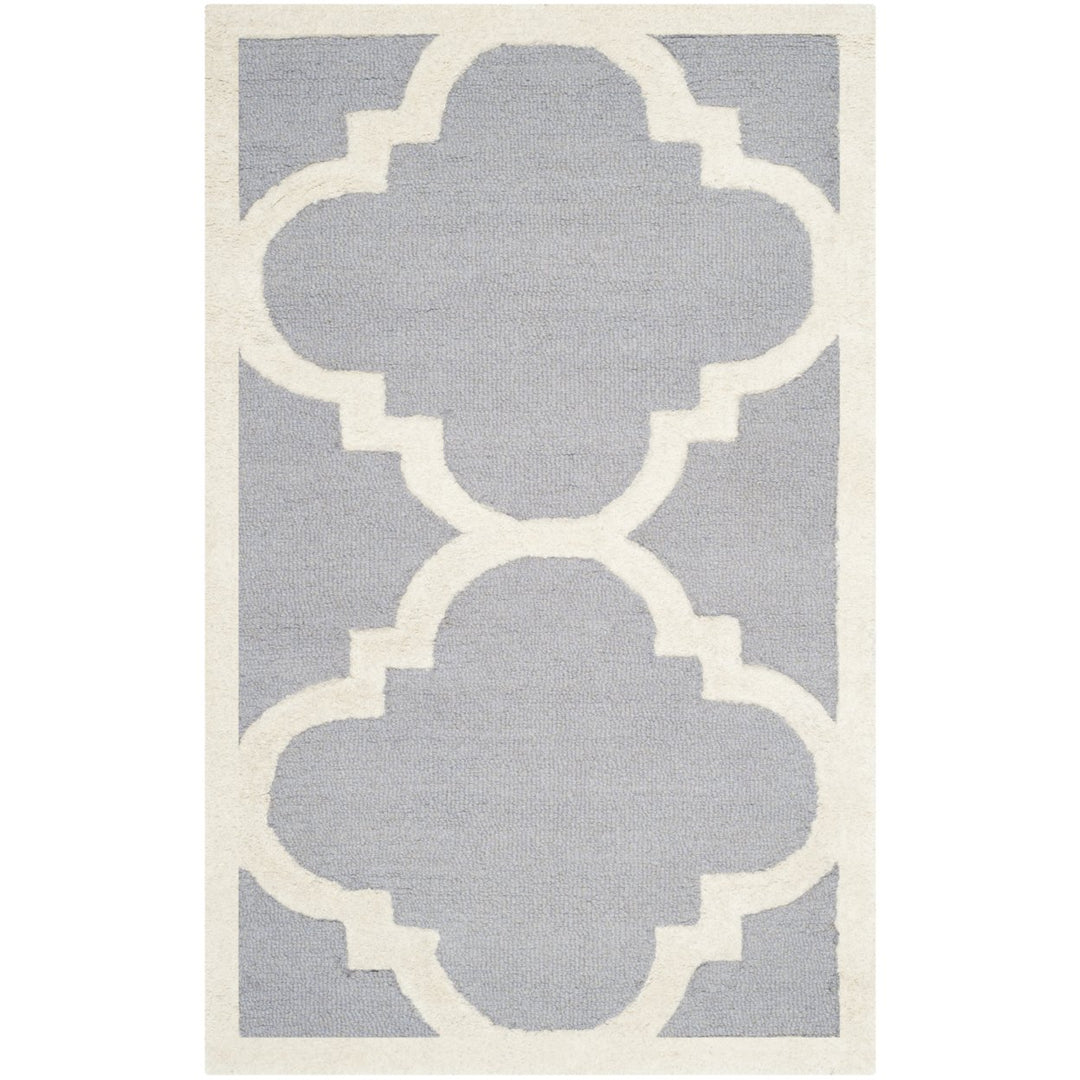 SAFAVIEH Cambridge CAM140D Handmade Silver /Ivory Rug Image 8