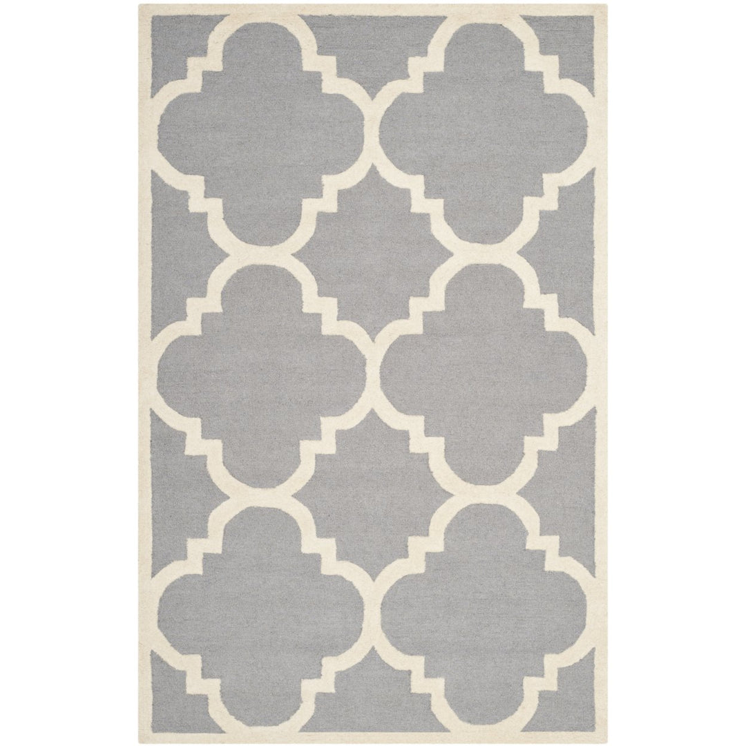 SAFAVIEH Cambridge CAM140D Handmade Silver /Ivory Rug Image 10