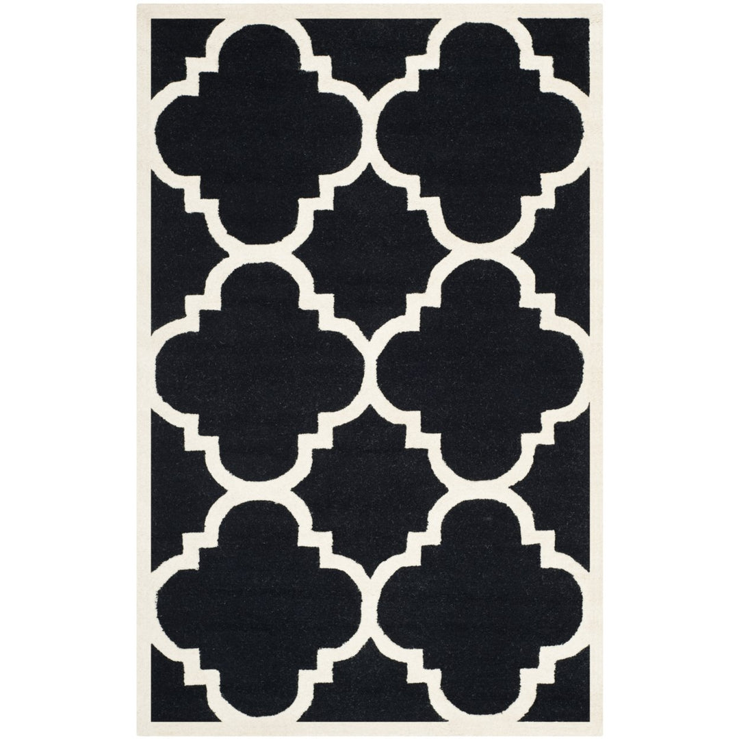 SAFAVIEH Cambridge CAM140E Handmade Black / Ivory Rug Image 6