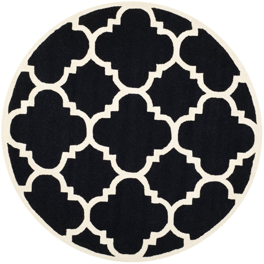 SAFAVIEH Cambridge CAM140E Handmade Black / Ivory Rug Image 8