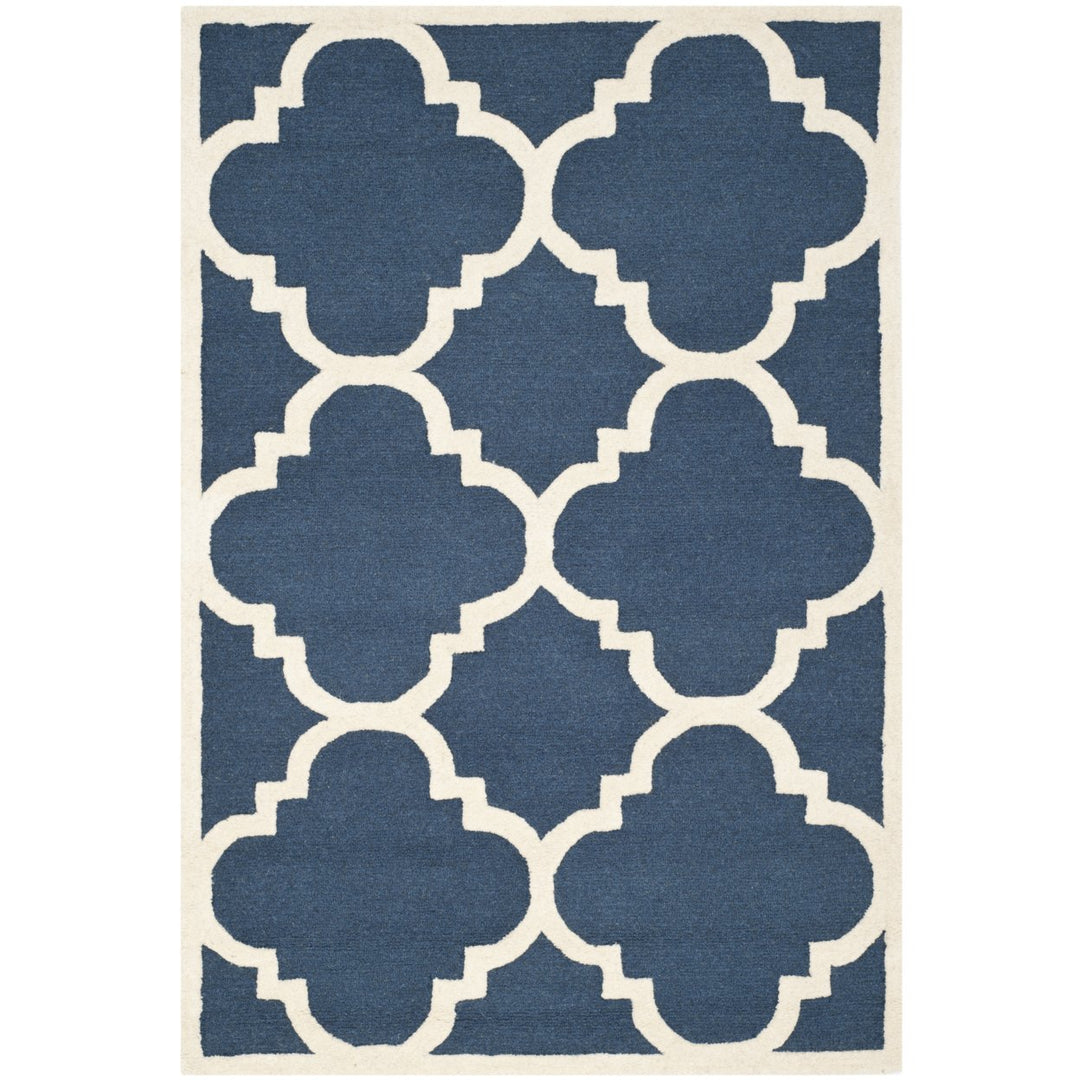 SAFAVIEH Cambridge CAM140G Handmade Navy / Ivory Rug Image 9