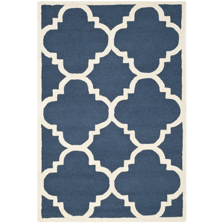 SAFAVIEH Cambridge CAM140G Handmade Navy / Ivory Rug Image 9