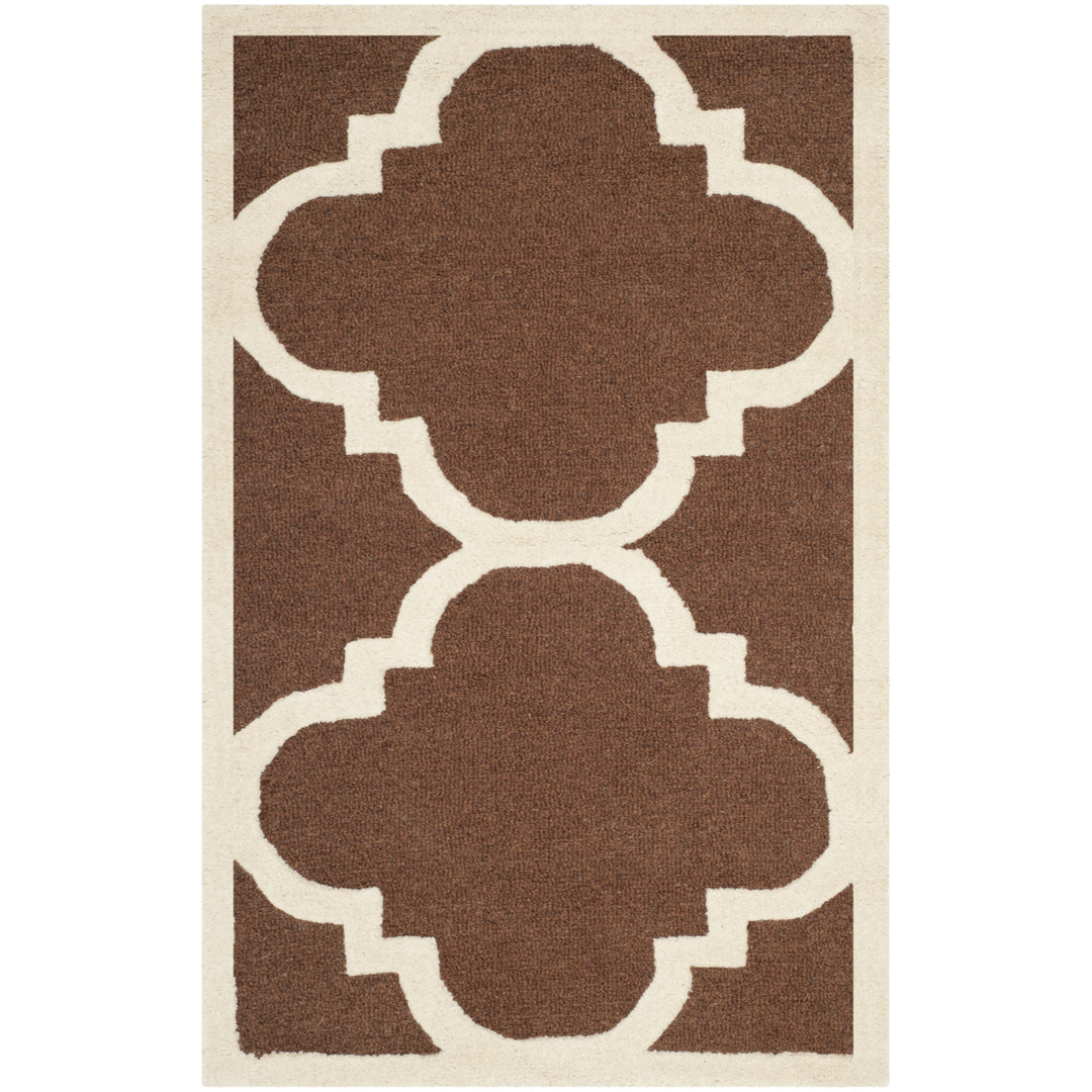 SAFAVIEH Cambridge CAM140H Dark Brown / Ivory Rug Image 4