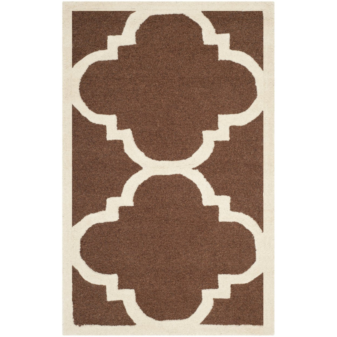 SAFAVIEH Cambridge CAM140H Dark Brown / Ivory Rug Image 1