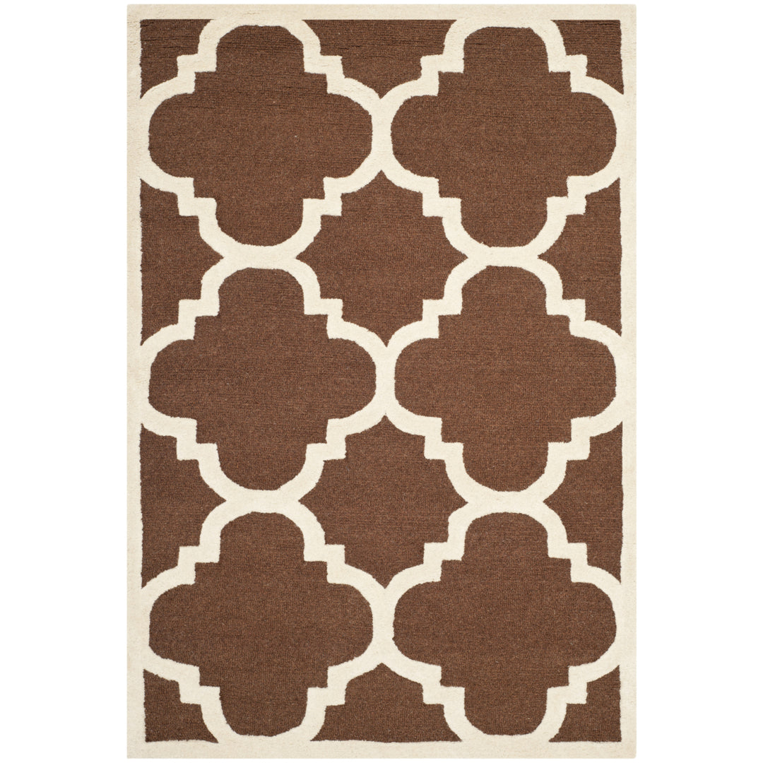 SAFAVIEH Cambridge CAM140H Dark Brown / Ivory Rug Image 6