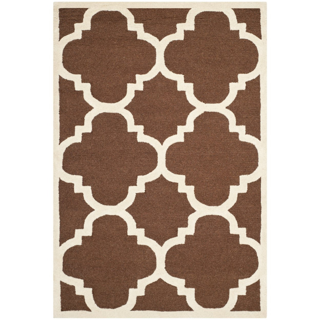 SAFAVIEH Cambridge CAM140H Dark Brown / Ivory Rug Image 1