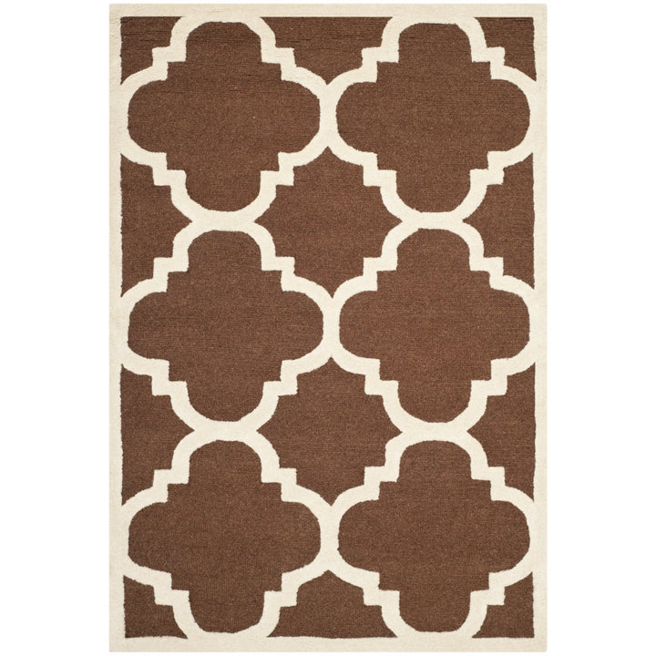 SAFAVIEH Cambridge CAM140H Dark Brown / Ivory Rug Image 1