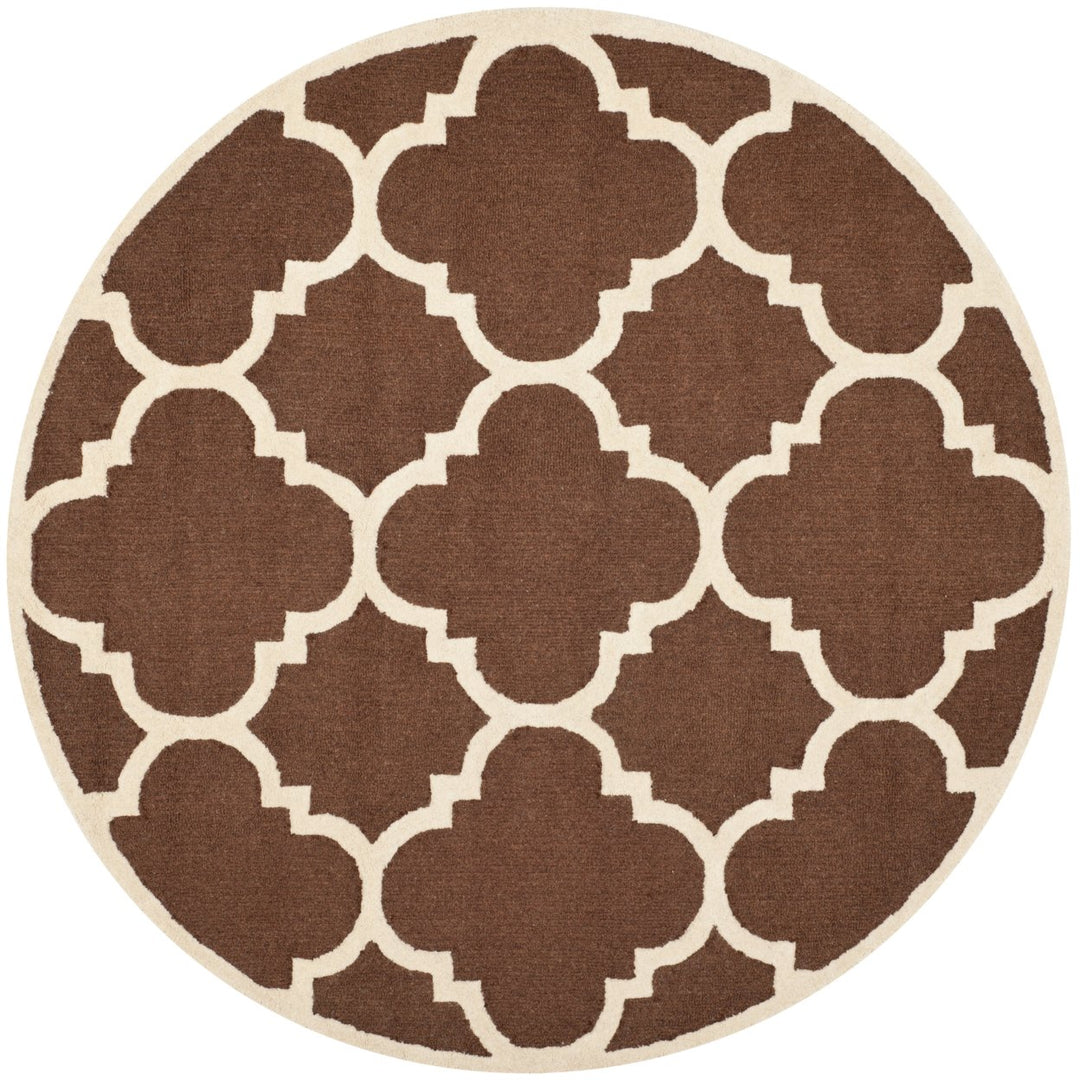 SAFAVIEH Cambridge CAM140H Dark Brown / Ivory Rug Image 9