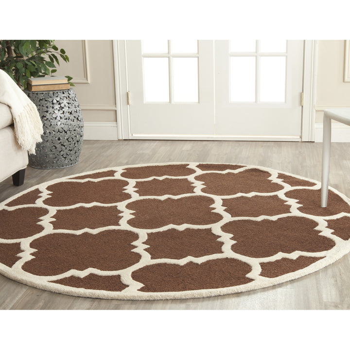 SAFAVIEH Cambridge CAM140H Dark Brown / Ivory Rug Image 11