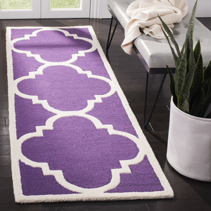 SAFAVIEH Cambridge CAM140K Handmade Purple /Ivory Rug Image 11