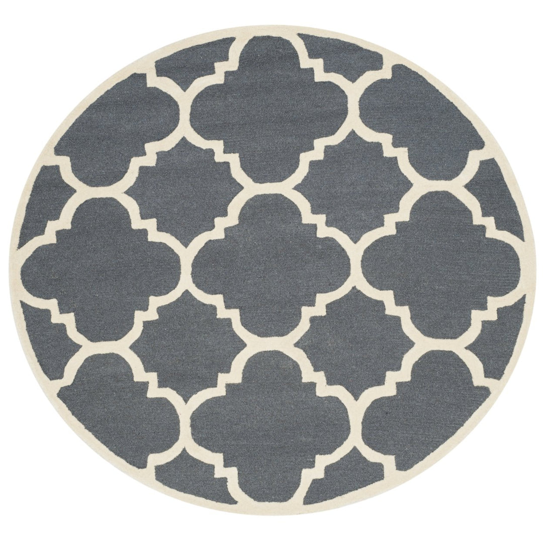 SAFAVIEH Cambridge CAM140X Dark Grey / Ivory Rug Image 4