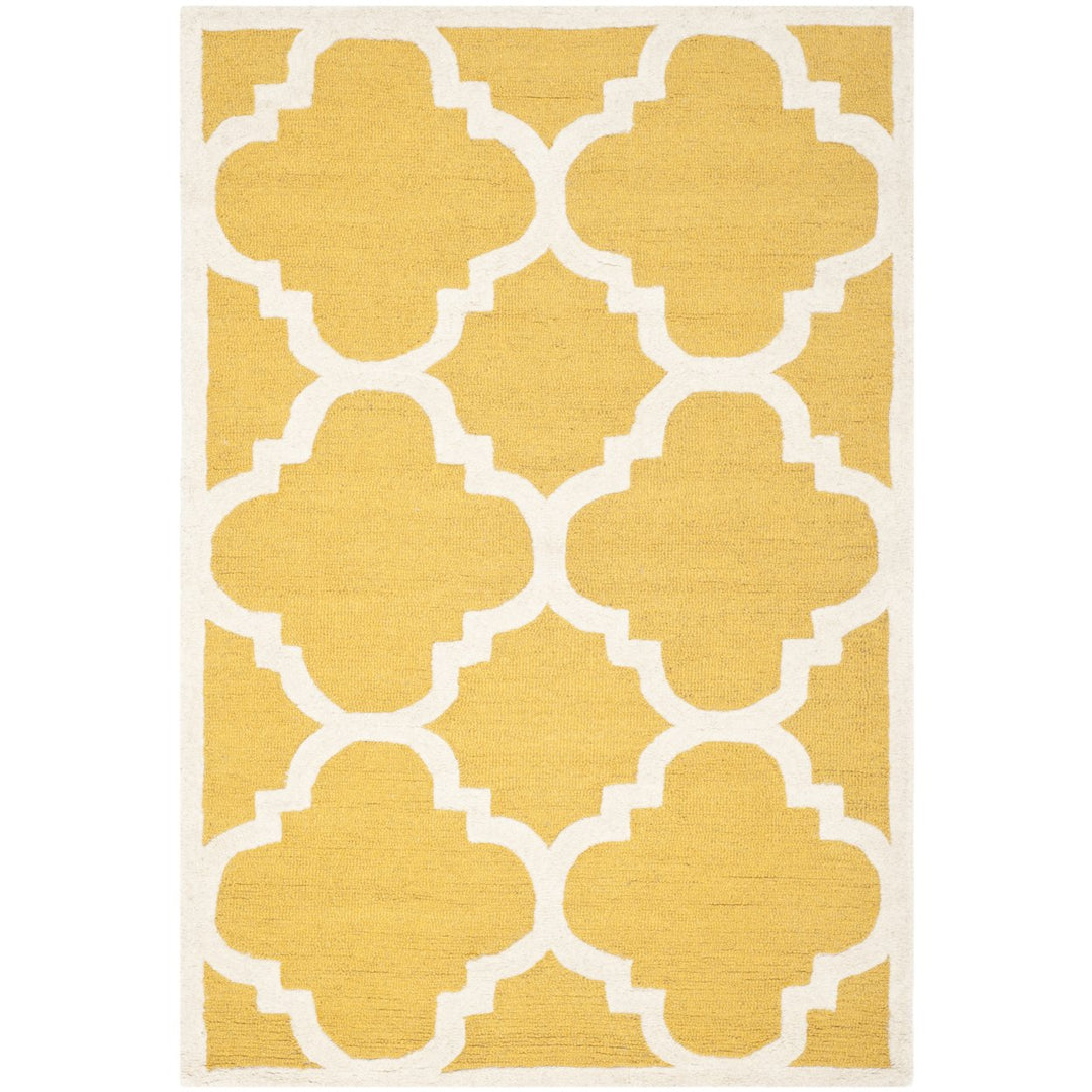 SAFAVIEH Cambridge CAM140Q Handmade Gold / Ivory Rug Image 7