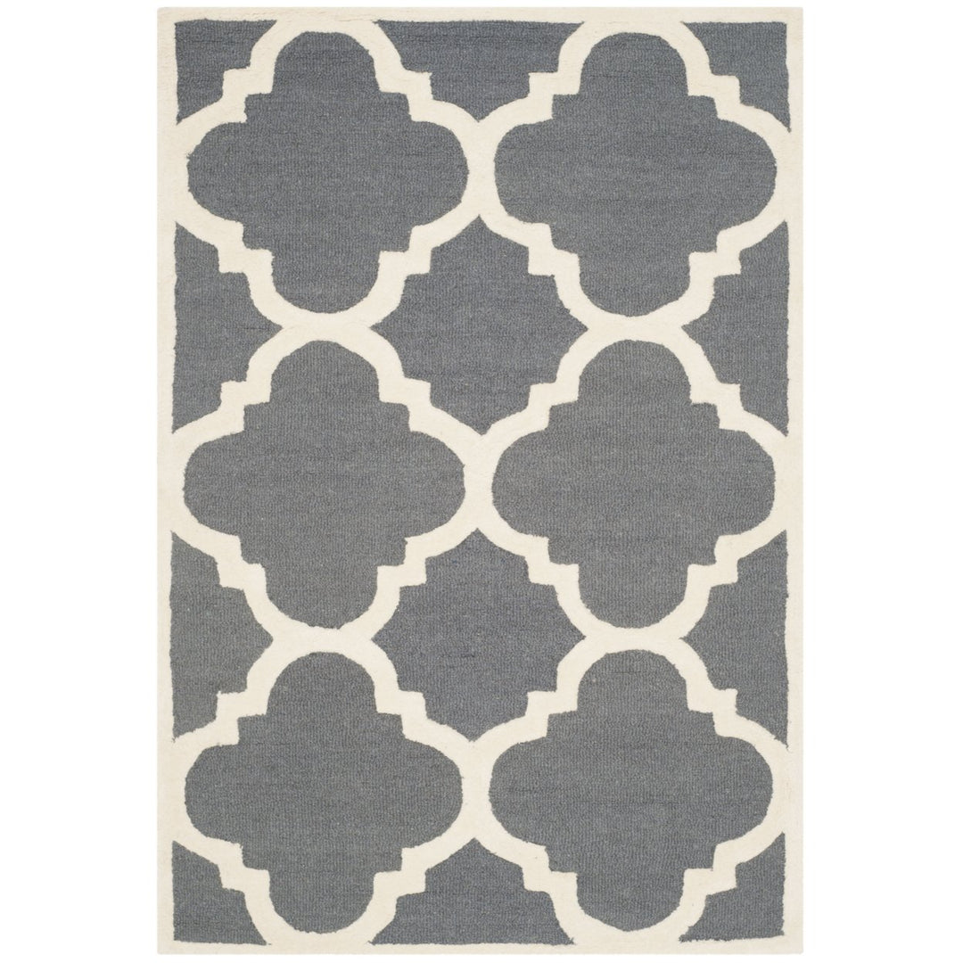 SAFAVIEH Cambridge CAM140X Dark Grey / Ivory Rug Image 9