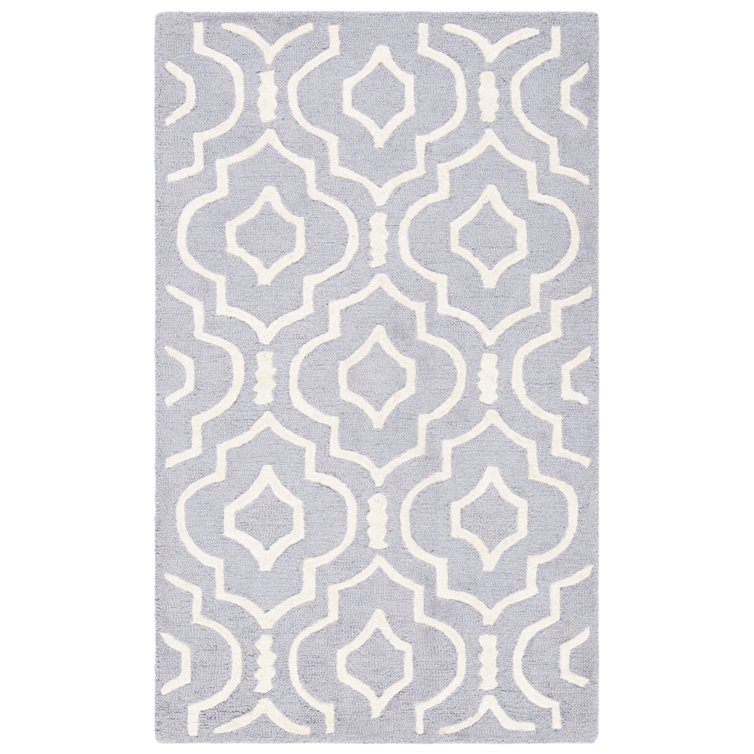 SAFAVIEH Cambridge CAM141D Handmade Silver /Ivory Rug Image 9