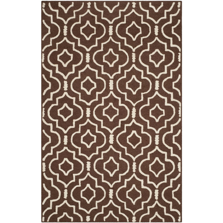 SAFAVIEH Cambridge CAM141H Dark Brown / Ivory Rug Image 1