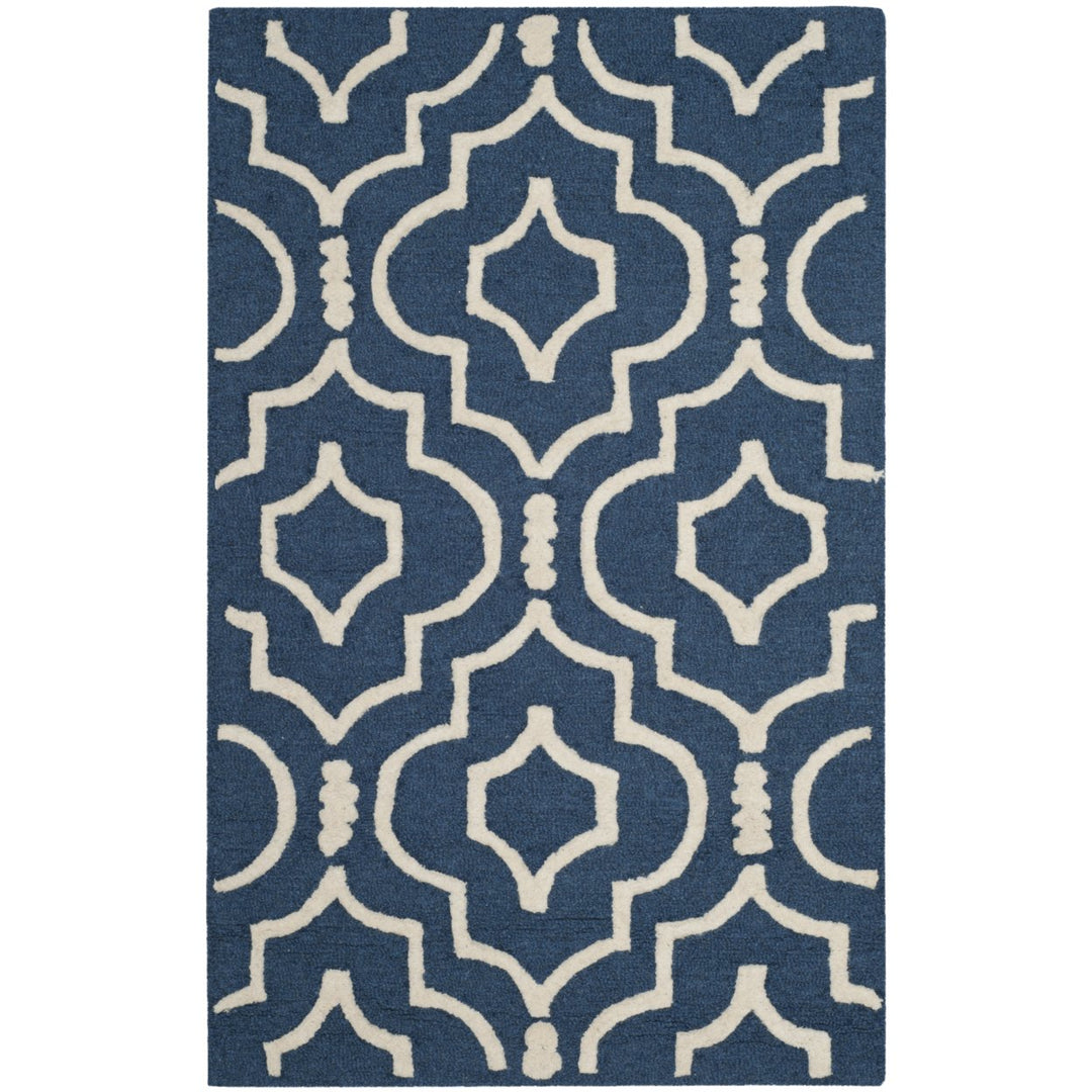 SAFAVIEH Cambridge CAM141G Navy Blue / Ivory Rug Image 9