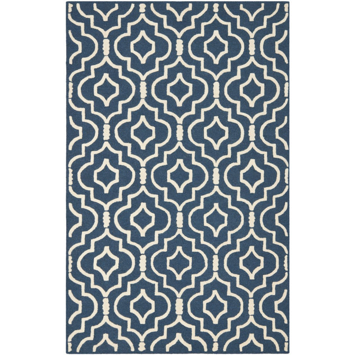 SAFAVIEH Cambridge CAM141G Navy Blue / Ivory Rug Image 10