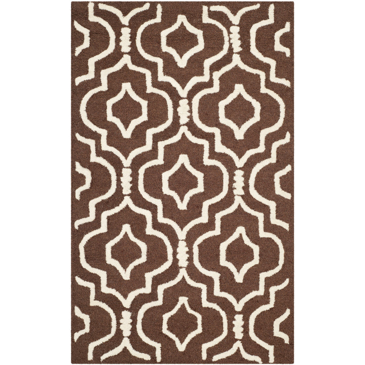 SAFAVIEH Cambridge CAM141H Dark Brown / Ivory Rug Image 8